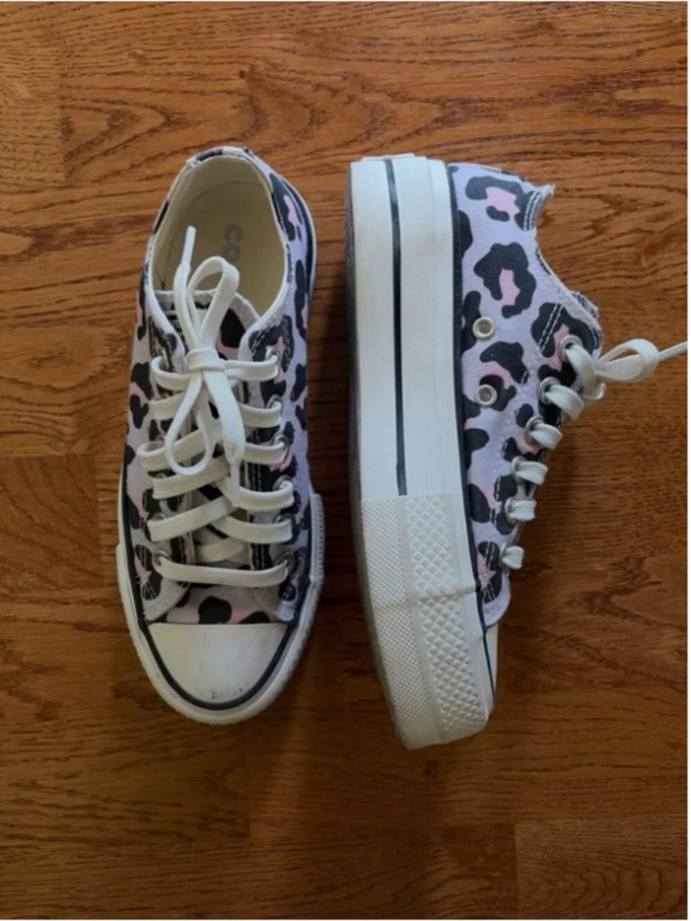 Converse platform low sneaker purple Black pink leopard print All Star Shoe Y3 5